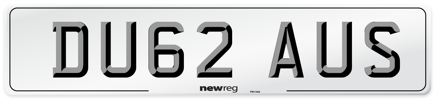 DU62 AUS Number Plate from New Reg